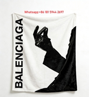 Balenciaga Black Glove Print Flannel Throw Blanket BA273